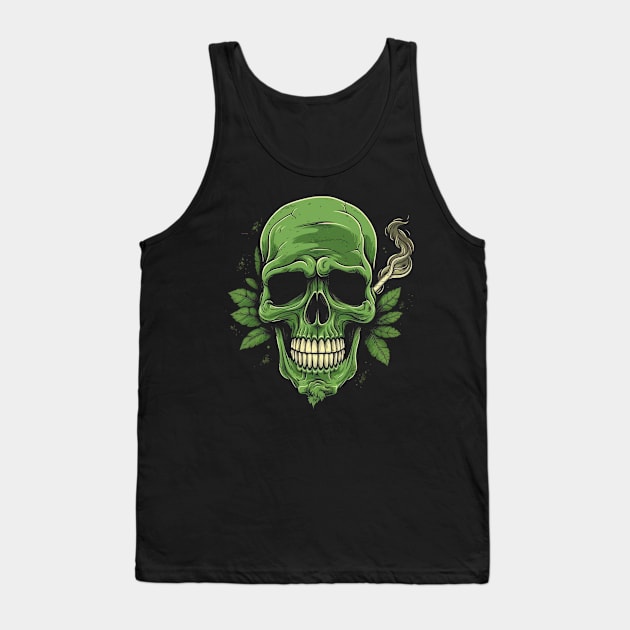 Cannabis Sugar Skull Tank Top by FrogandFog